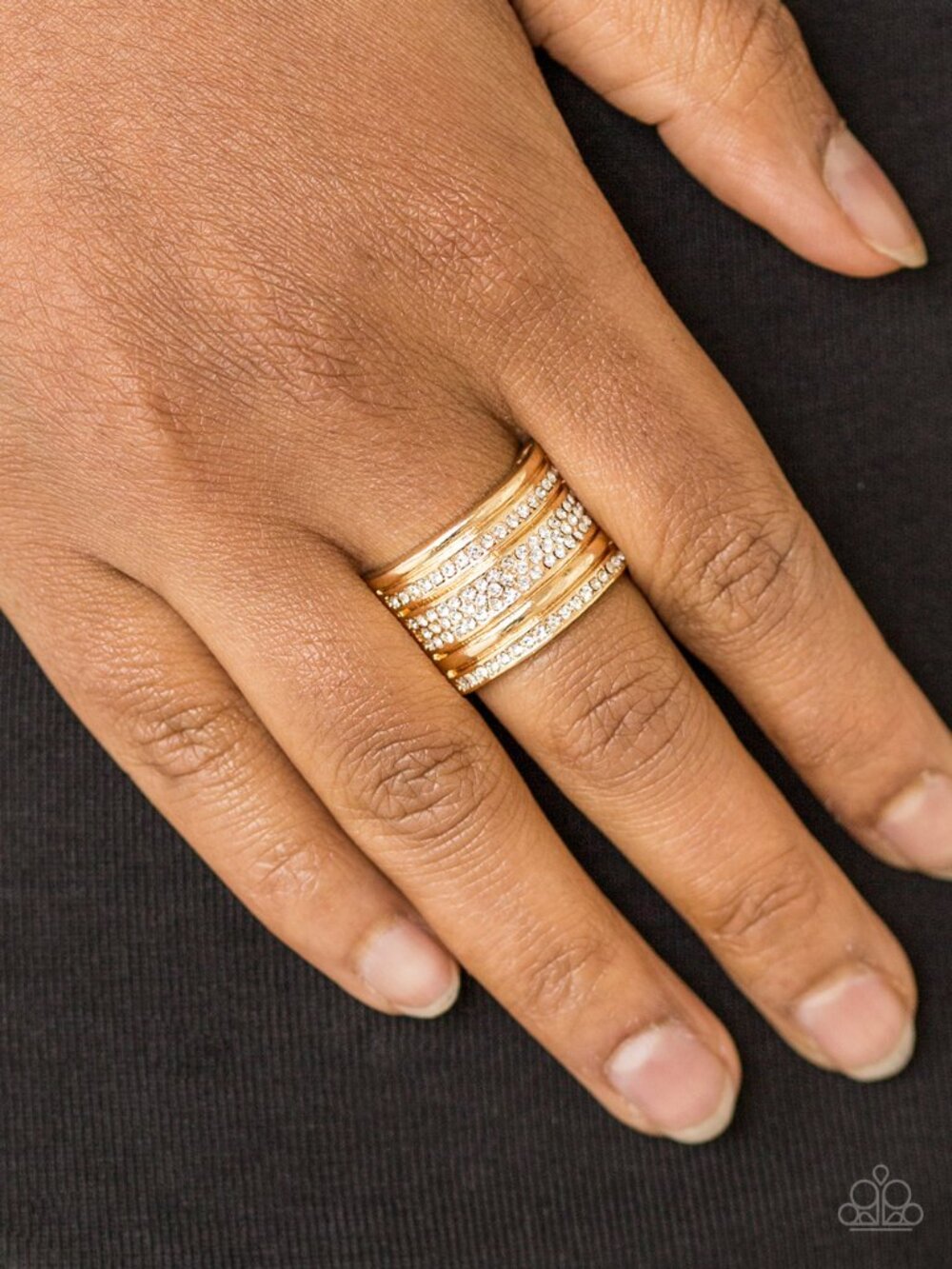 Paparazzi Shimmery Gold Ring (R032) - Picture 2 of 2